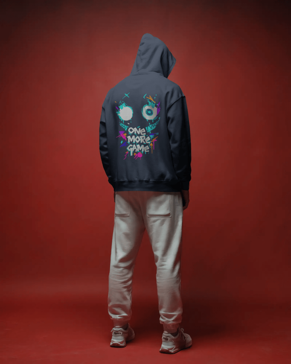 Hoodie "One More Game" - Glitch Collection - TM SignatureHoodie "One More Game" - Glitch CollectionHoodieTM SignatureNavy BlueXSCotton
