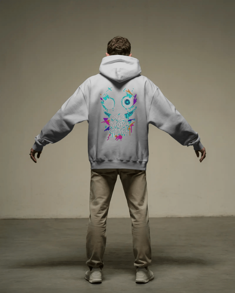 Hoodie "One More Game" - Glitch Collection - TM SignatureHoodie "One More Game" - Glitch CollectionHoodieTM SignatureSilverXSCotton