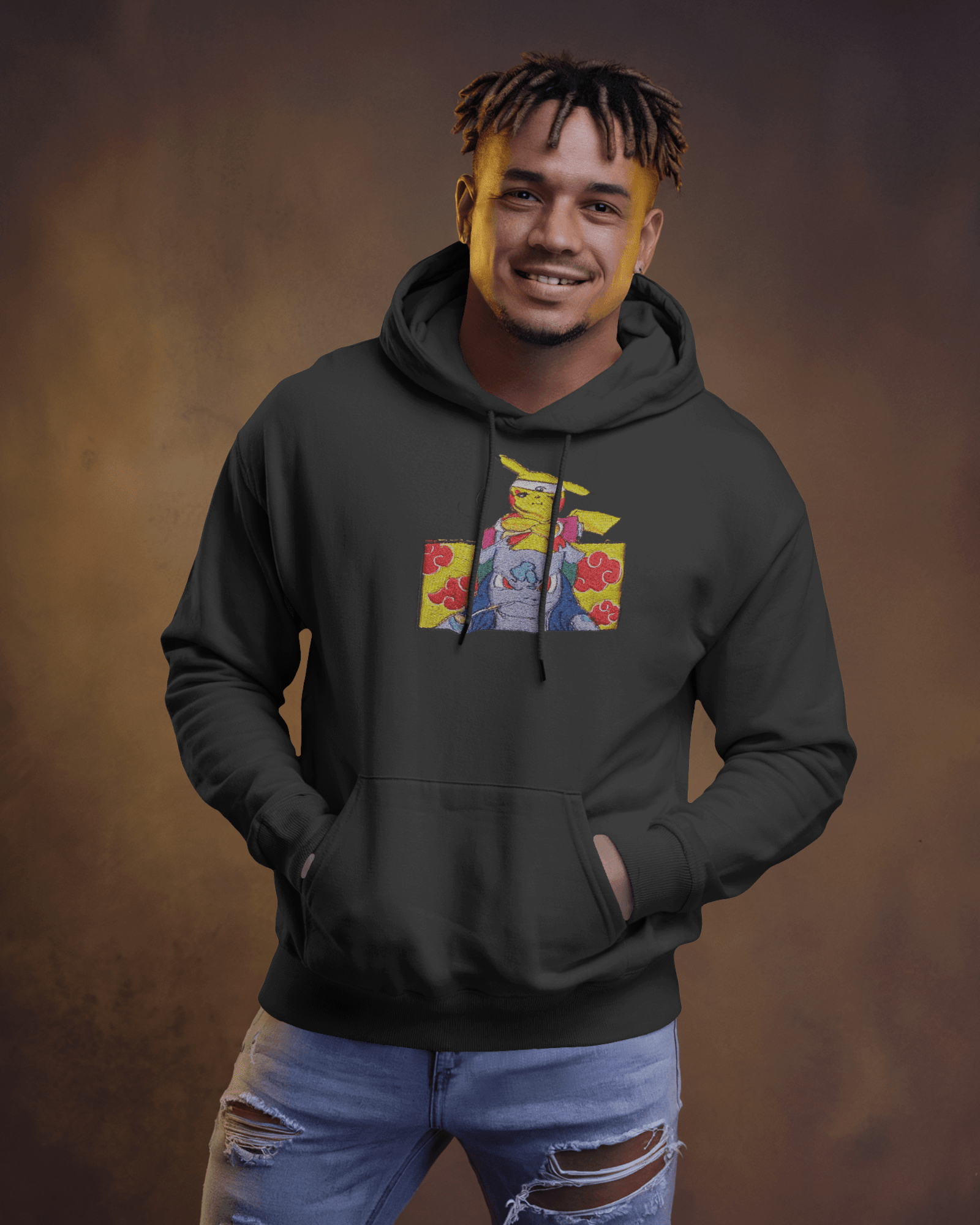 Hoodie Pika & Bulbasaur Embroidered Design - TM SignatureHoodie Pika & Bulbasaur Embroidered DesignHoodieTM SignatureBlackXSCotton