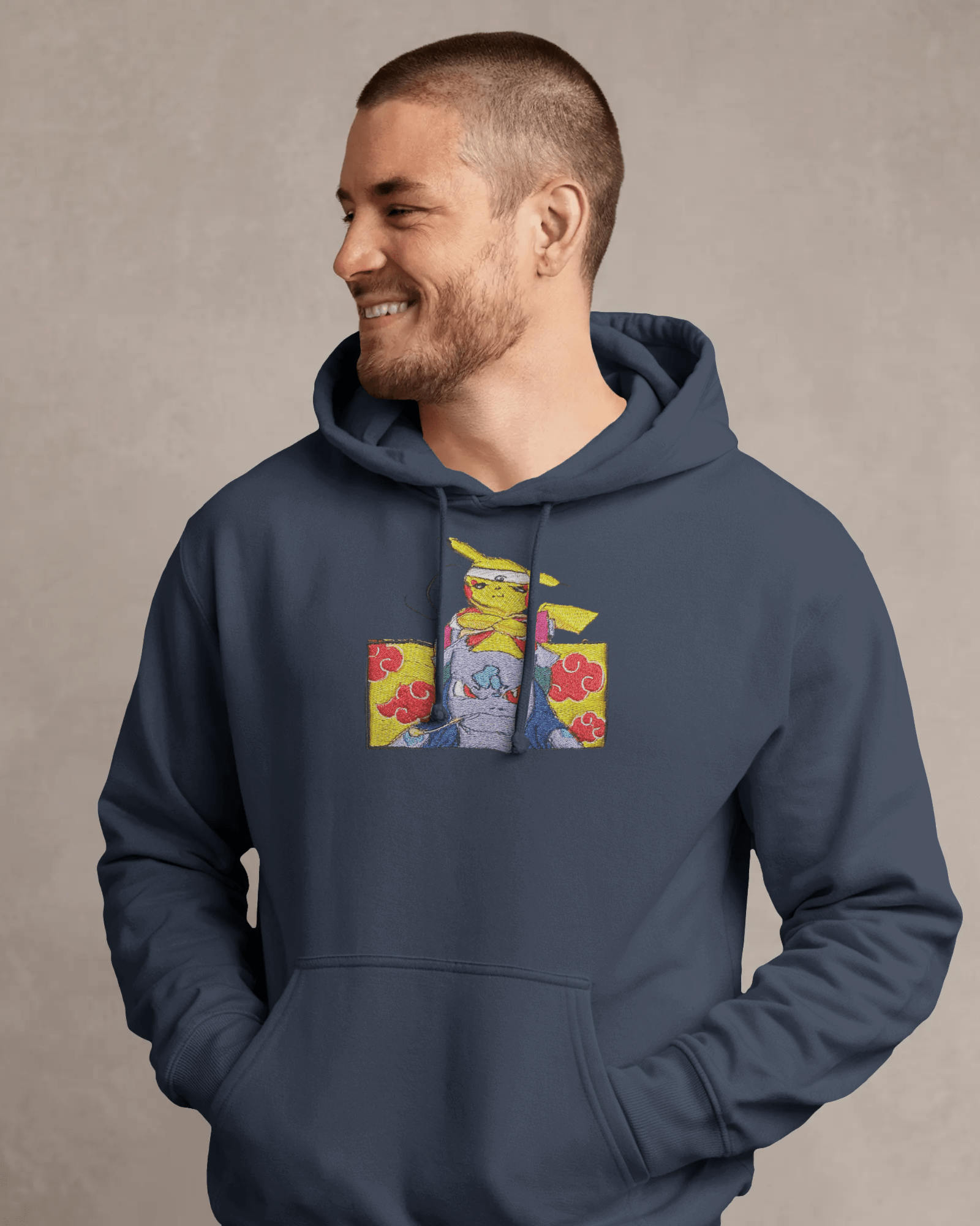 Hoodie Pika & Bulbasaur Embroidered Design - TM SignatureHoodie Pika & Bulbasaur Embroidered DesignHoodieTM SignatureNavyXSCotton