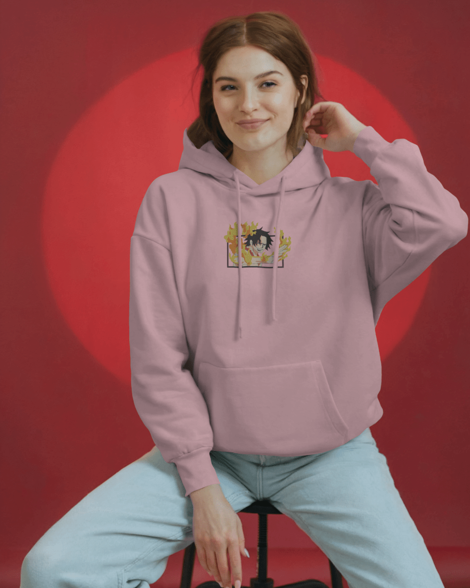 Hoodie Portgas D. Ace 2 - One Piece Embroidered Design - TM SignatureHoodie Portgas D. Ace 2 - One Piece Embroidered DesignHoodieTM SignaturePinkXSCotton