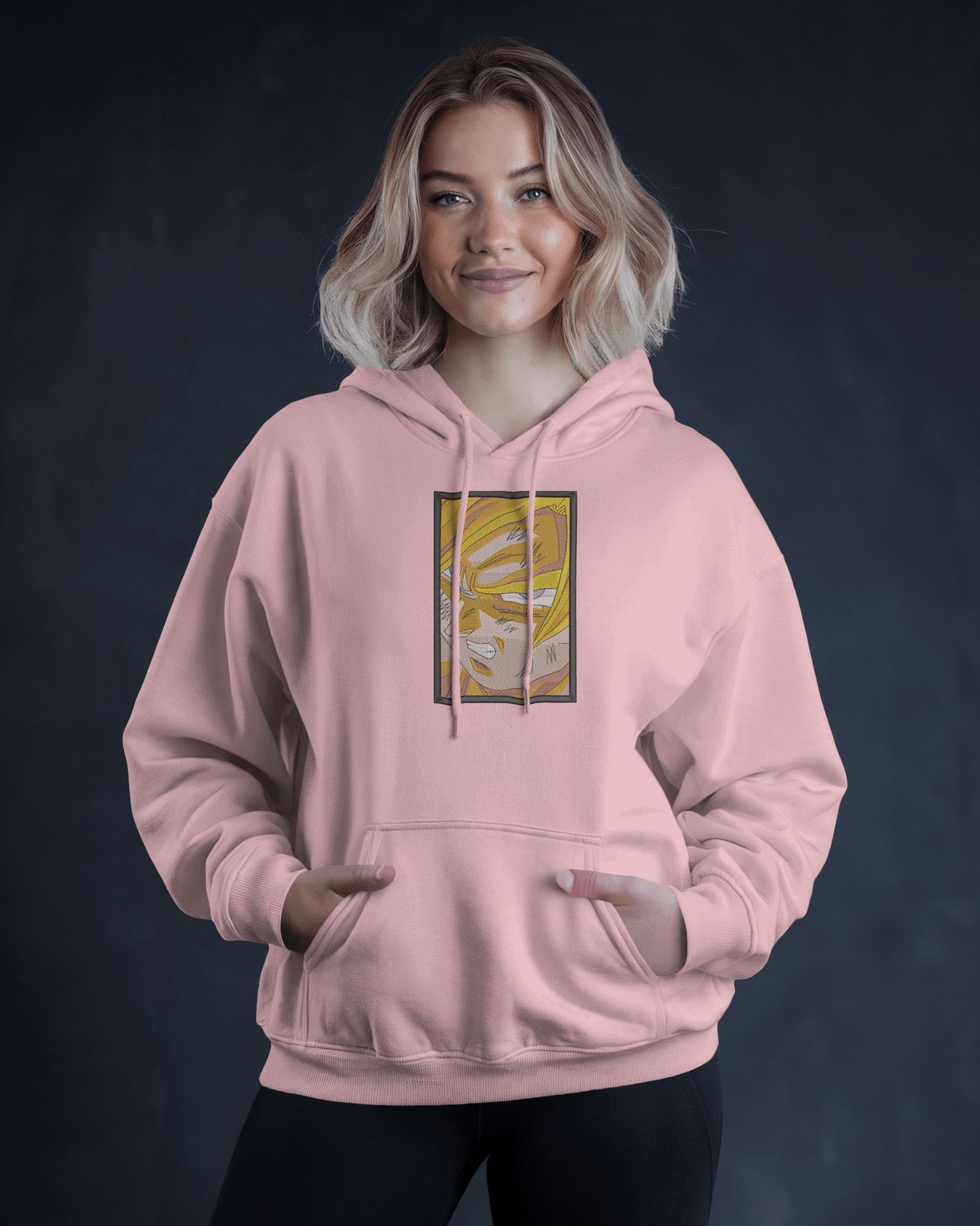 Hoodie Son Goku V3 Embroidered Design - TM SignatureHoodie Son Goku V3 Embroidered DesignHoodieTM SignaturePinkXSCotton