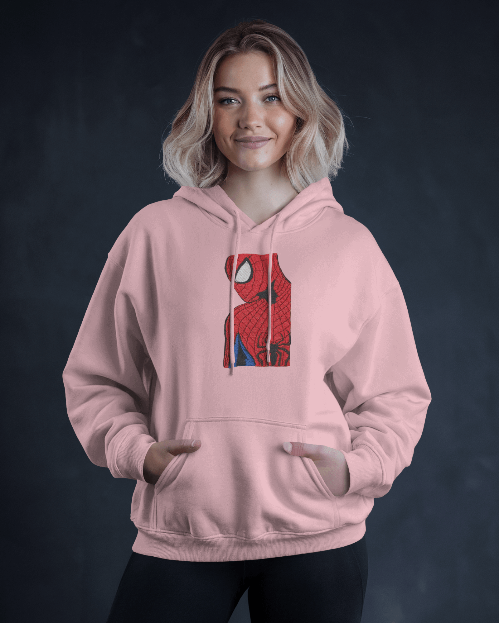 Hoodie Spider - Man (TASM) Embroidered Design - TM SignatureHoodie Spider - Man (TASM) Embroidered DesignHoodieTM SignaturePinkXSCotton