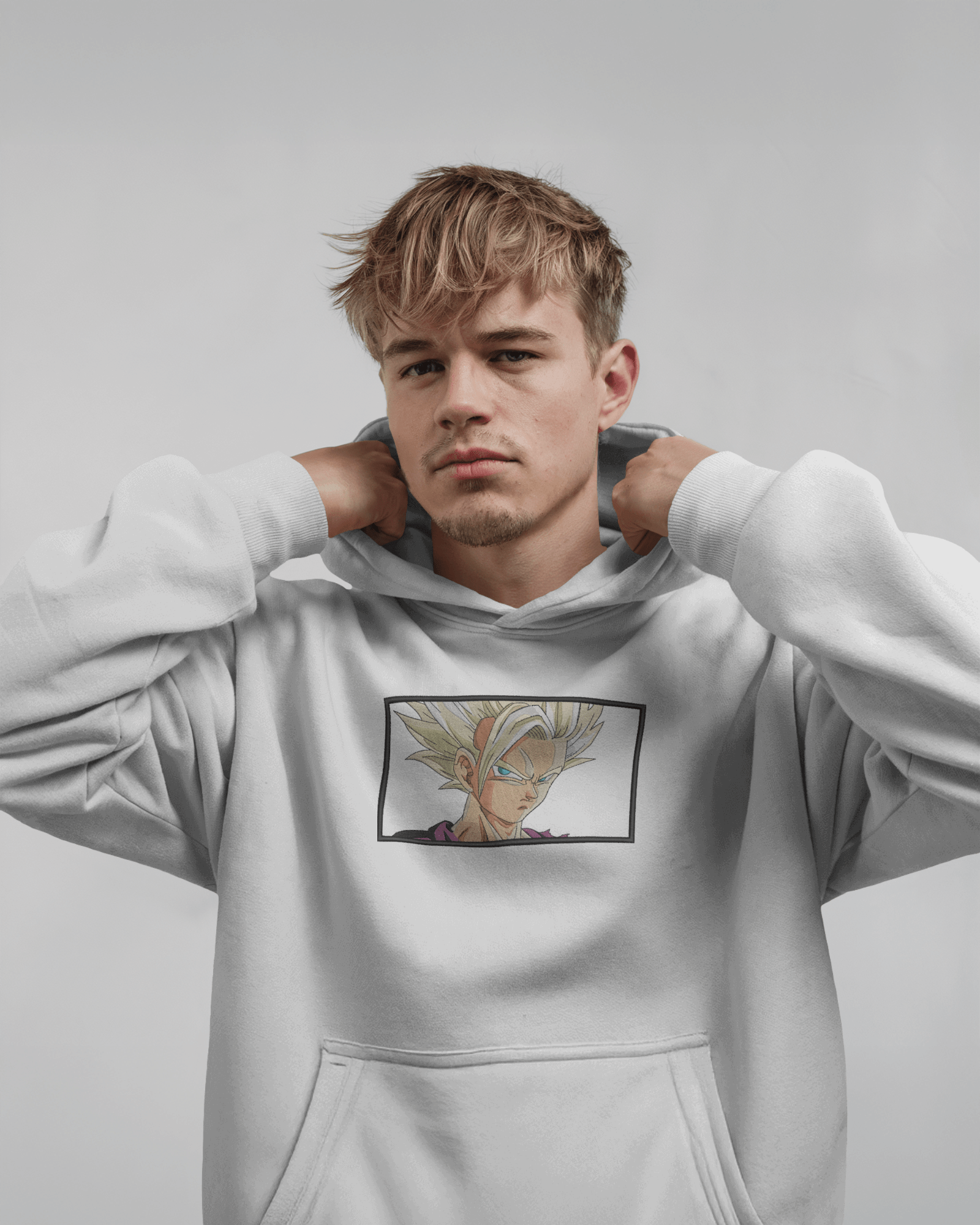 Hoodie SSJ Gohan Embroidered Design - TM SignatureHoodie SSJ Gohan Embroidered DesignHoodieTM SignatureWhiteXSCotton