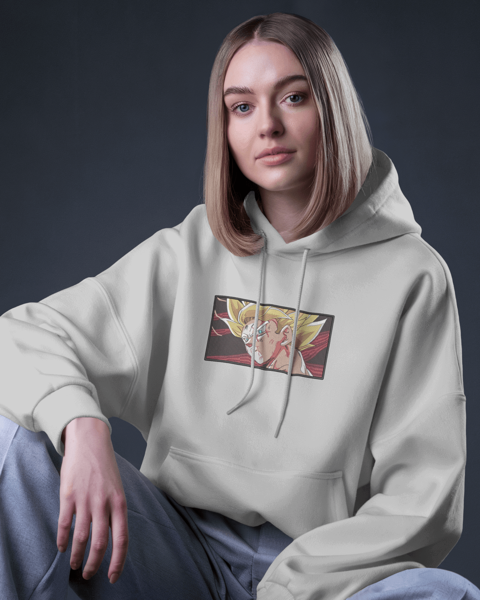 Hoodie SSJ Goku Embroidered Design - TM SignatureHoodie SSJ Goku Embroidered DesignHoodieTM SignatureSilverXSCotton