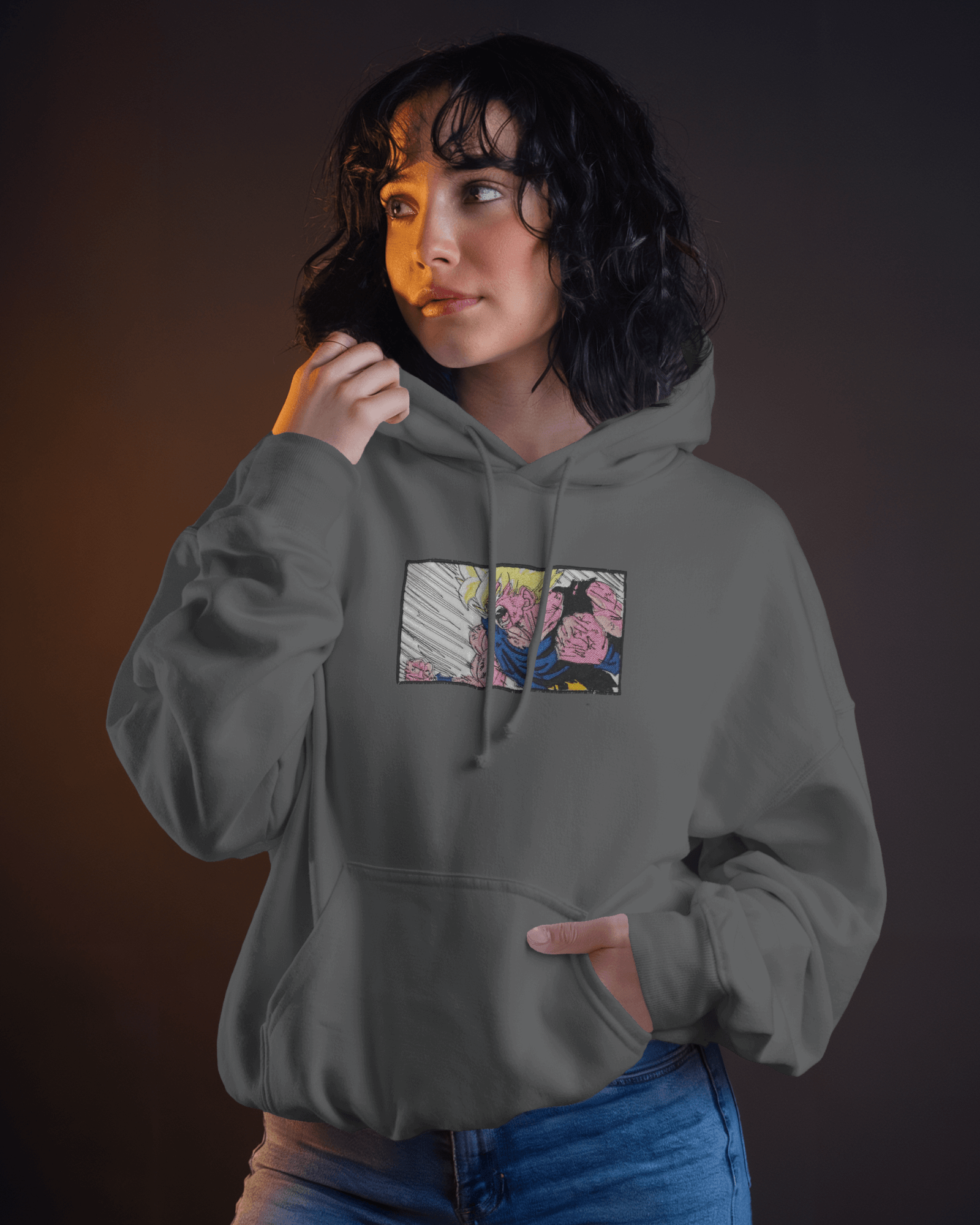 Hoodie SSJ Goku Rage Embroidered Design - TM SignatureHoodie SSJ Goku Rage Embroidered DesignHoodieTM SignatureGrayXSCotton