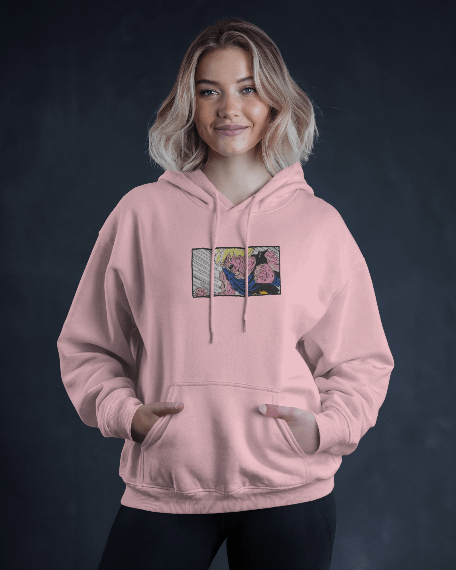Hoodie SSJ Goku Rage Embroidered Design - TM SignatureHoodie SSJ Goku Rage Embroidered DesignHoodieTM SignaturePinkXSCotton