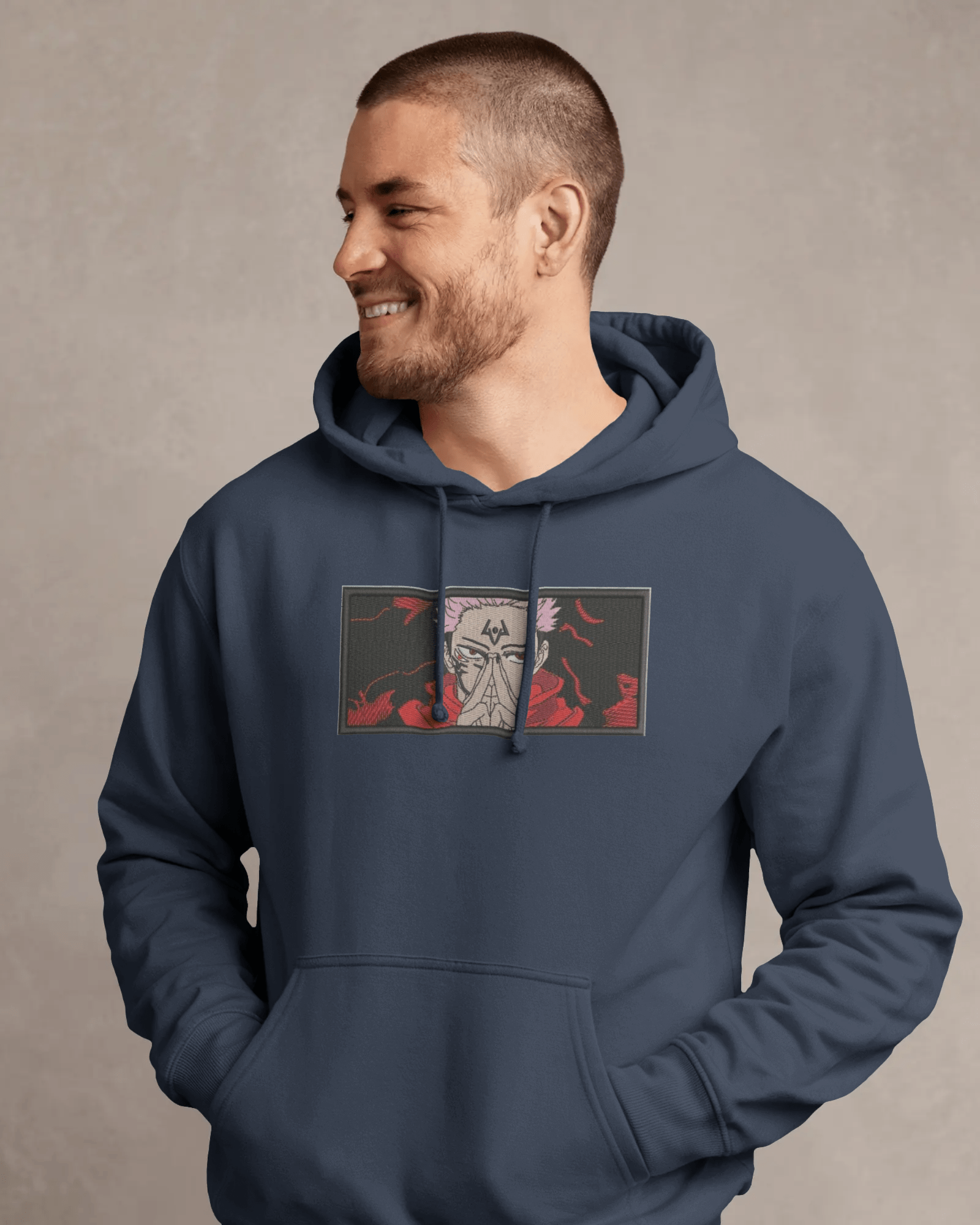 Hoodie Sukuna Embroidered Design - TM SignatureHoodie Sukuna Embroidered DesignHoodieTM SignatureNavyXSCotton
