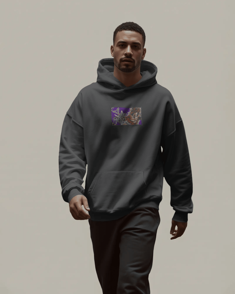 Hoodie Super Saiyan 4 Goku and the God of Destruction Beerus Embroidered Design - TM SignatureHoodie Super Saiyan 4 Goku and the God of Destruction Beerus Embroidered DesignHoodieTM SignatureDark GrayXSCotton