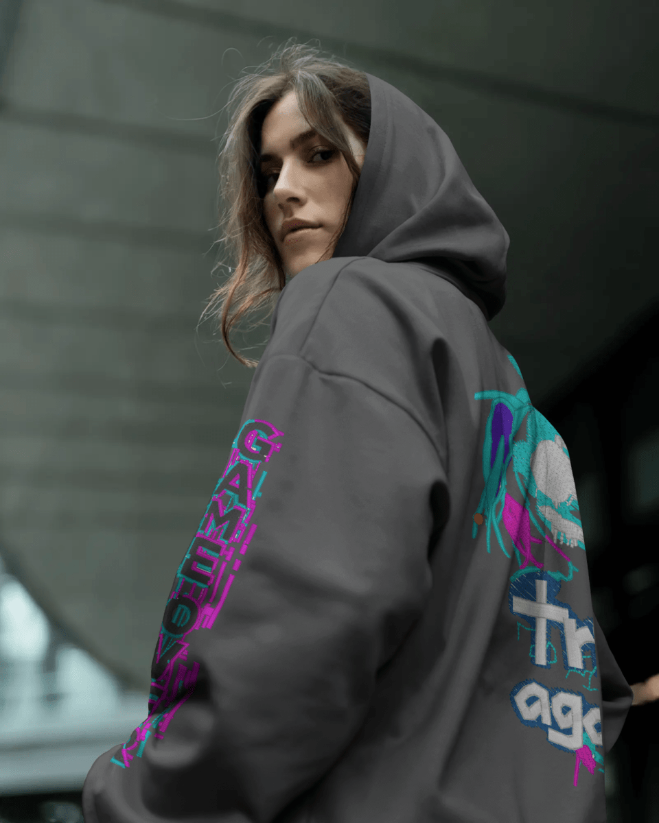 Hoodie "Try Hard" - Glitch Collection - TM SignatureHoodie "Try Hard" - Glitch CollectionHoodieTM SignatureDark GrayXSCotton