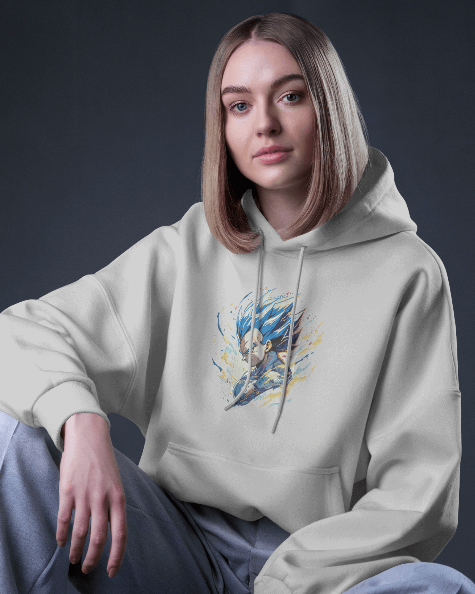 Hoodie Vegeta Premium Embroidered Design - TM SignatureHoodie Vegeta Premium Embroidered DesignHoodieTM SignatureSilverXSCotton