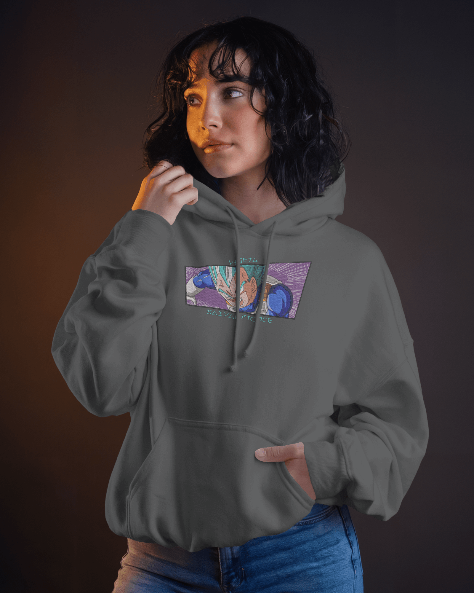 Hoodie Vegeta Saiyan Prince Embroidered Design - TM SignatureHoodie Vegeta Saiyan Prince Embroidered DesignHoodieTM SignatureGrayXSCotton