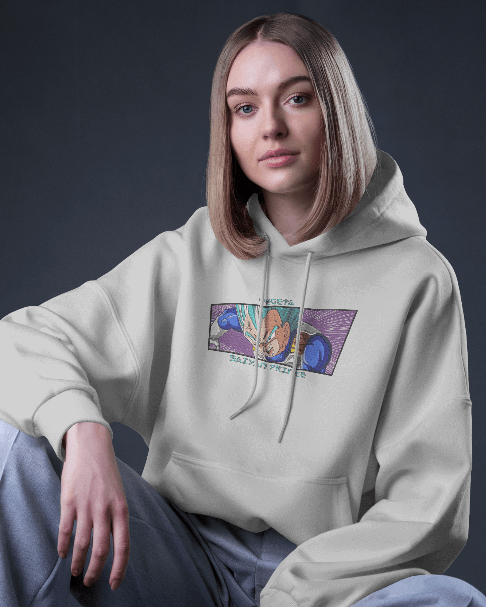 Hoodie Vegeta Saiyan Prince Embroidered Design - TM SignatureHoodie Vegeta Saiyan Prince Embroidered DesignHoodieTM SignatureSilverXSCotton