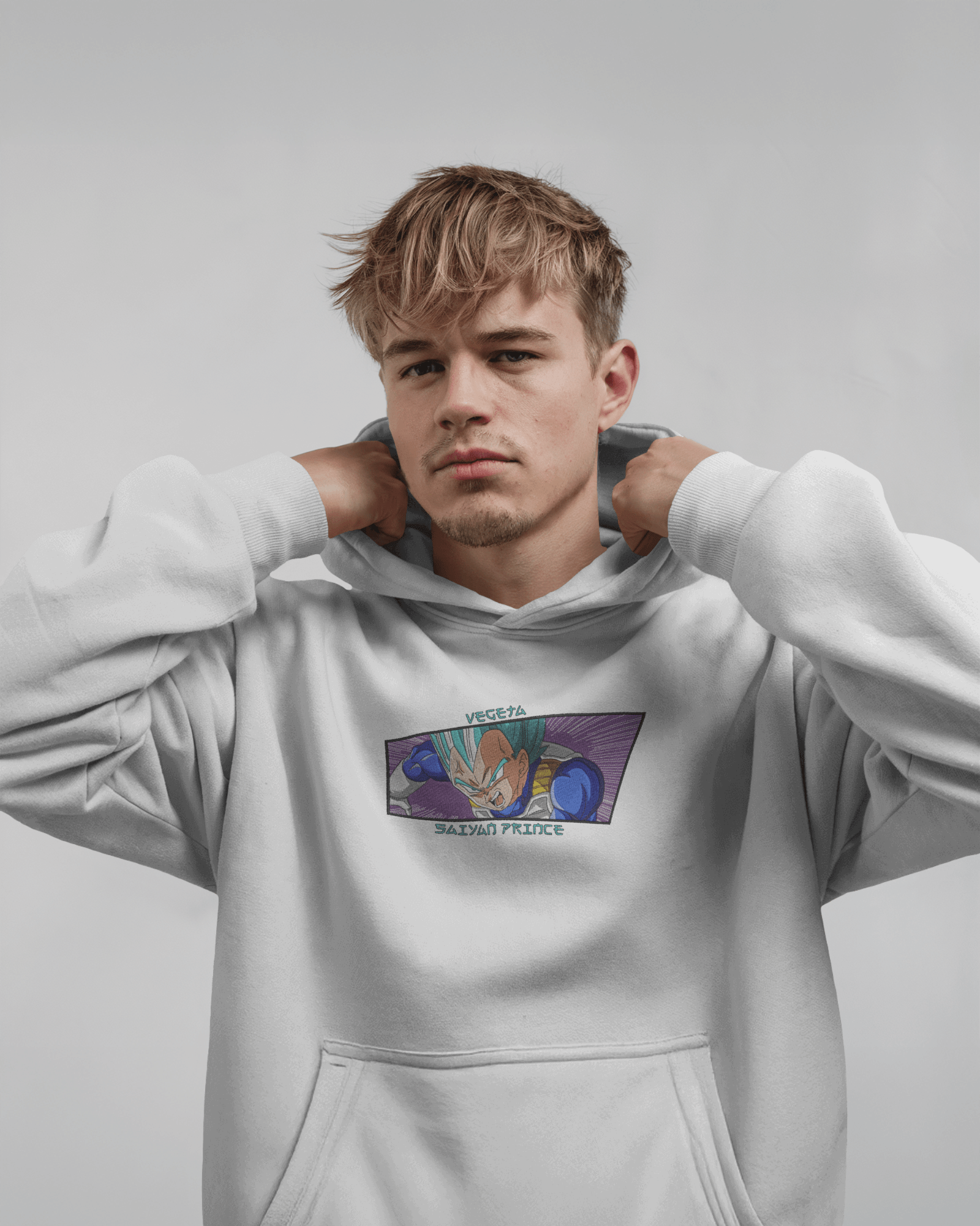 Hoodie Vegeta Saiyan Prince Embroidered Design - TM SignatureHoodie Vegeta Saiyan Prince Embroidered DesignHoodieTM SignatureWhiteXSCotton