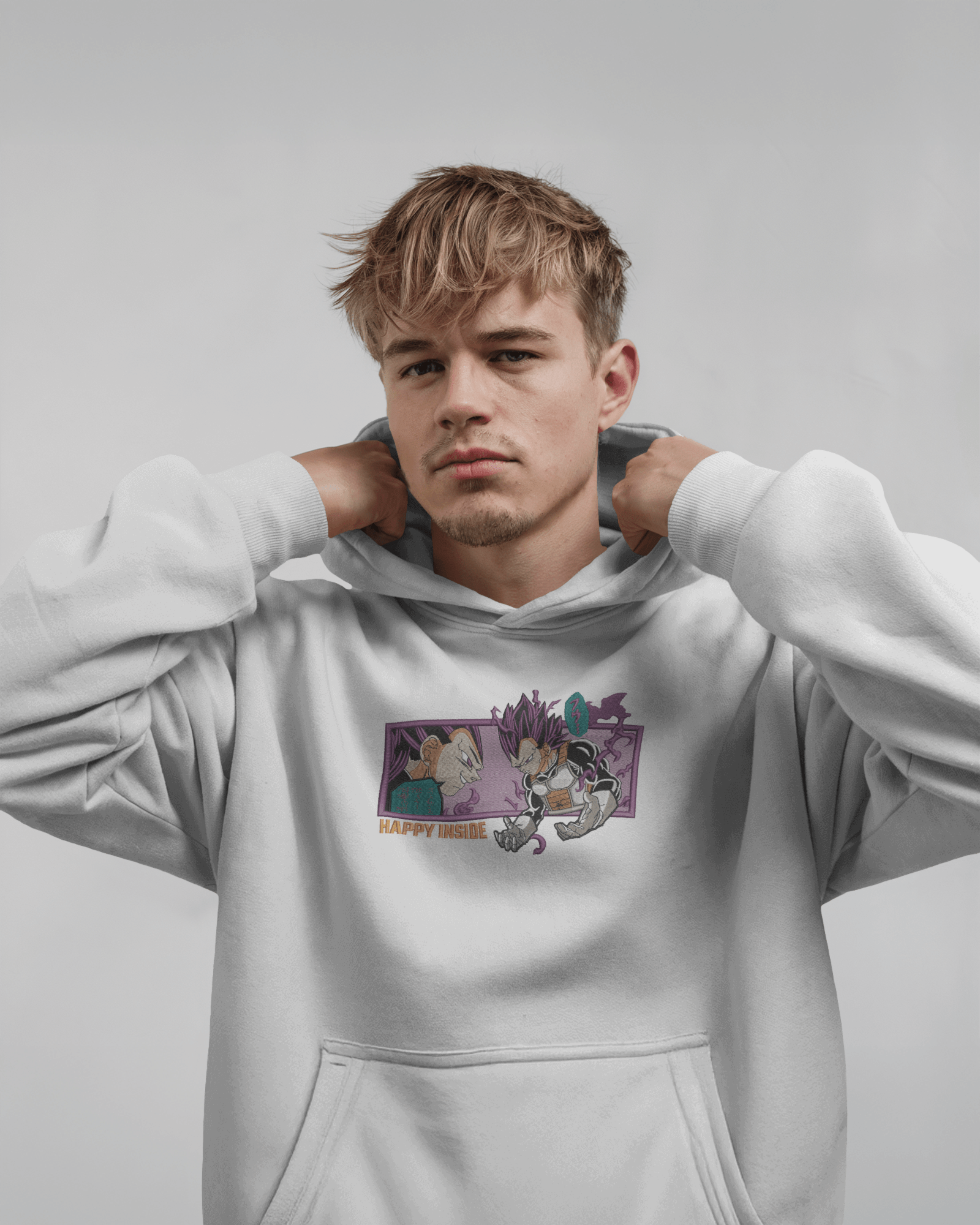 Hoodie Vegeta Ultra Ego Embroidered Design - TM SignatureHoodie Vegeta Ultra Ego Embroidered DesignHoodieTM SignatureWhiteXSCotton