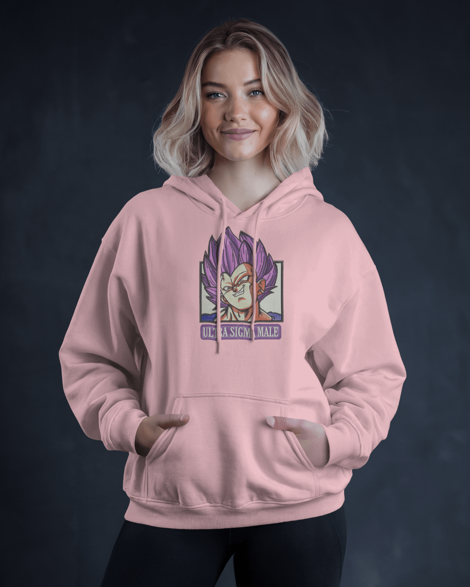 Hoodie Vegeta Ultra Sigma Premium Embroidered Design - TM SignatureHoodie Vegeta Ultra Sigma Premium Embroidered DesignHoodieTM SignaturePinkXSCotton
