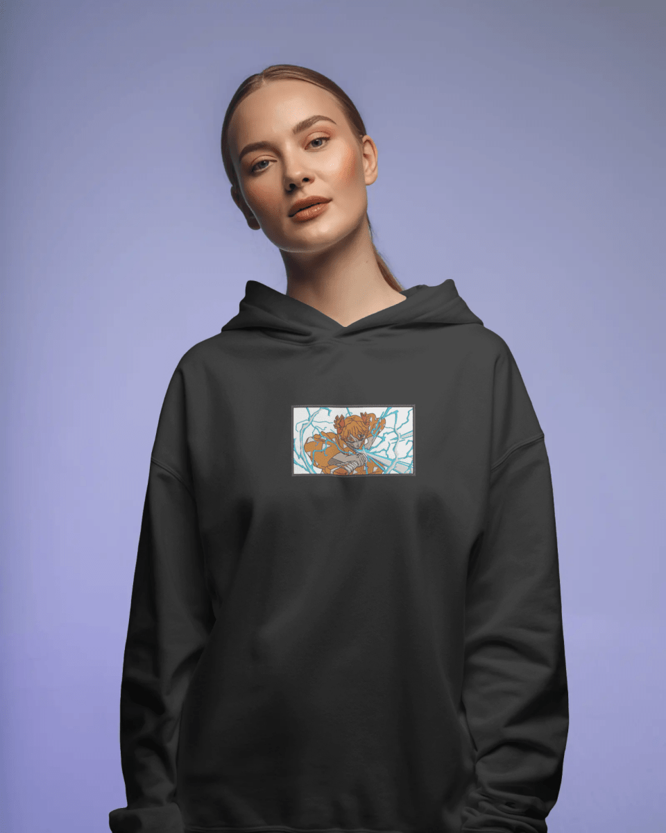 Hoodie Zenitsu Agatsuma Embroidered Design - TM SignatureHoodie Zenitsu Agatsuma Embroidered DesignHoodieTM SignatureBlackXSCotton