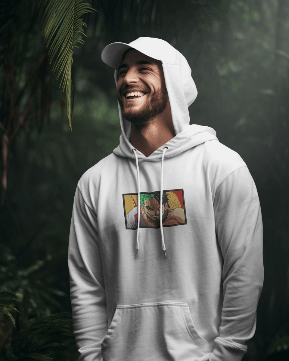 Hoodie Zoro x Luffy Embroidered Design - TM SignatureHoodie Zoro x Luffy Embroidered DesignHoodieTM SignatureWhiteXSCotton
