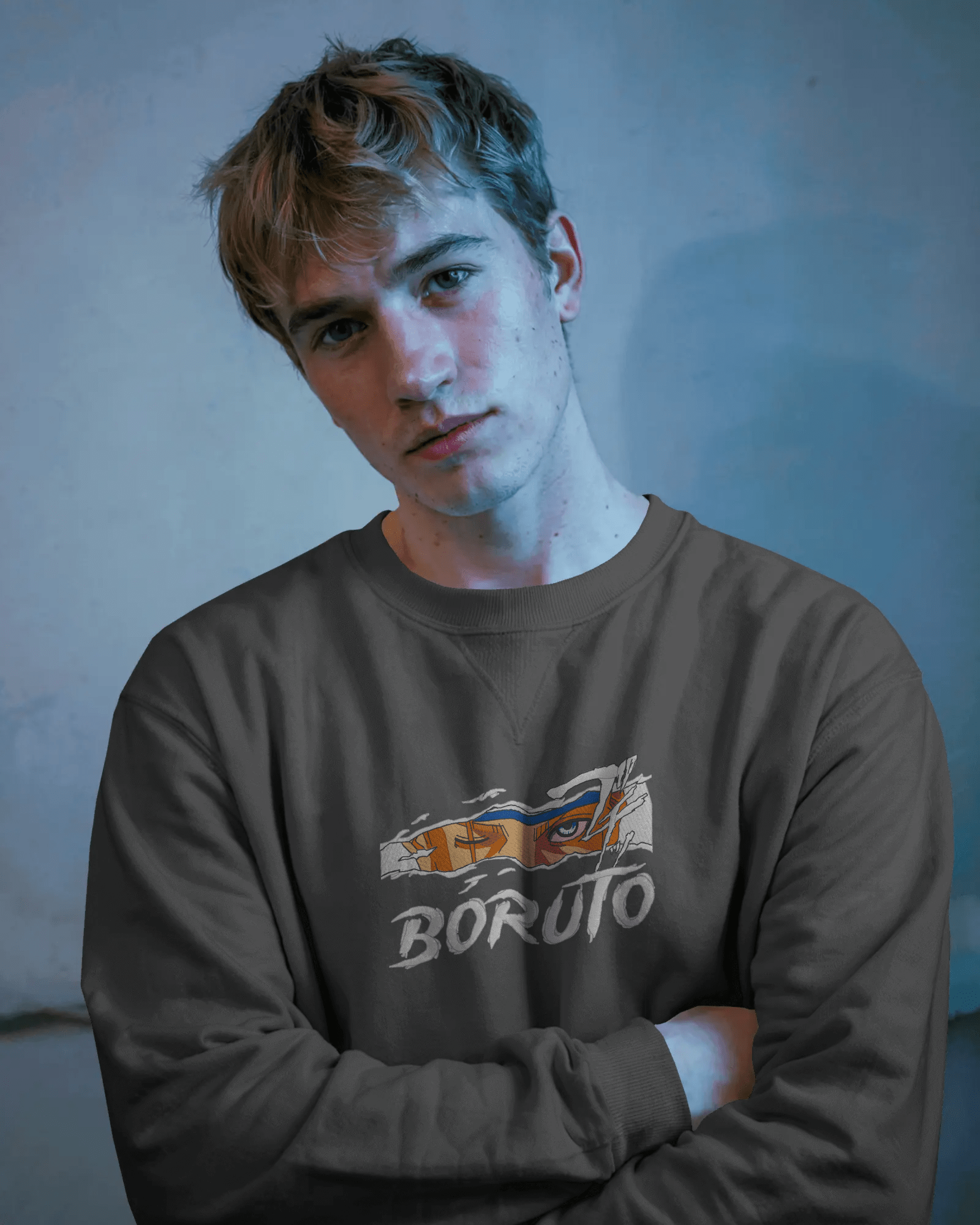 Sweater Boruto Embroidered Design - TM SignatureSweater Boruto Embroidered DesignSweatersTM SignatureGrayXSCotton