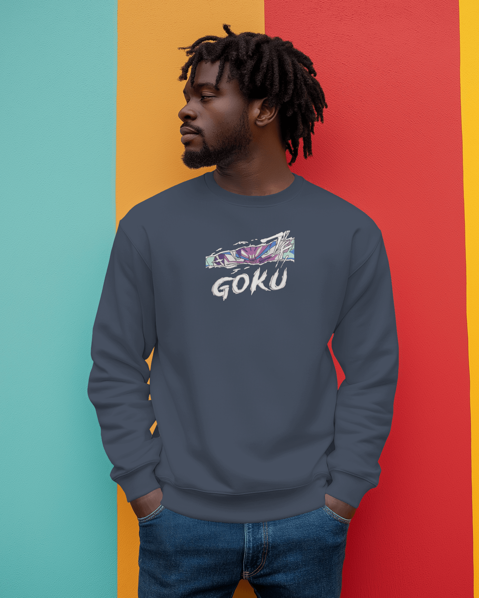 Sweater Goku Embroidered Design - TM SignatureSweater Goku Embroidered DesignSweatersTM SignatureNavyXSCotton