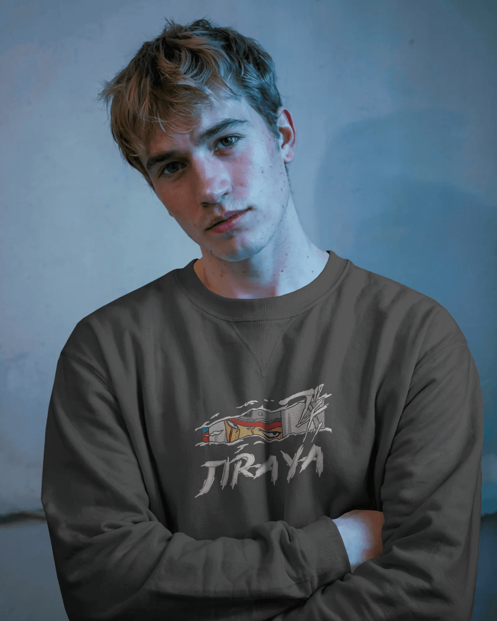 Sweater Jiraya Embroidered Design - TM SignatureSweater Jiraya Embroidered DesignSweatersTM SignatureGrayXSCotton