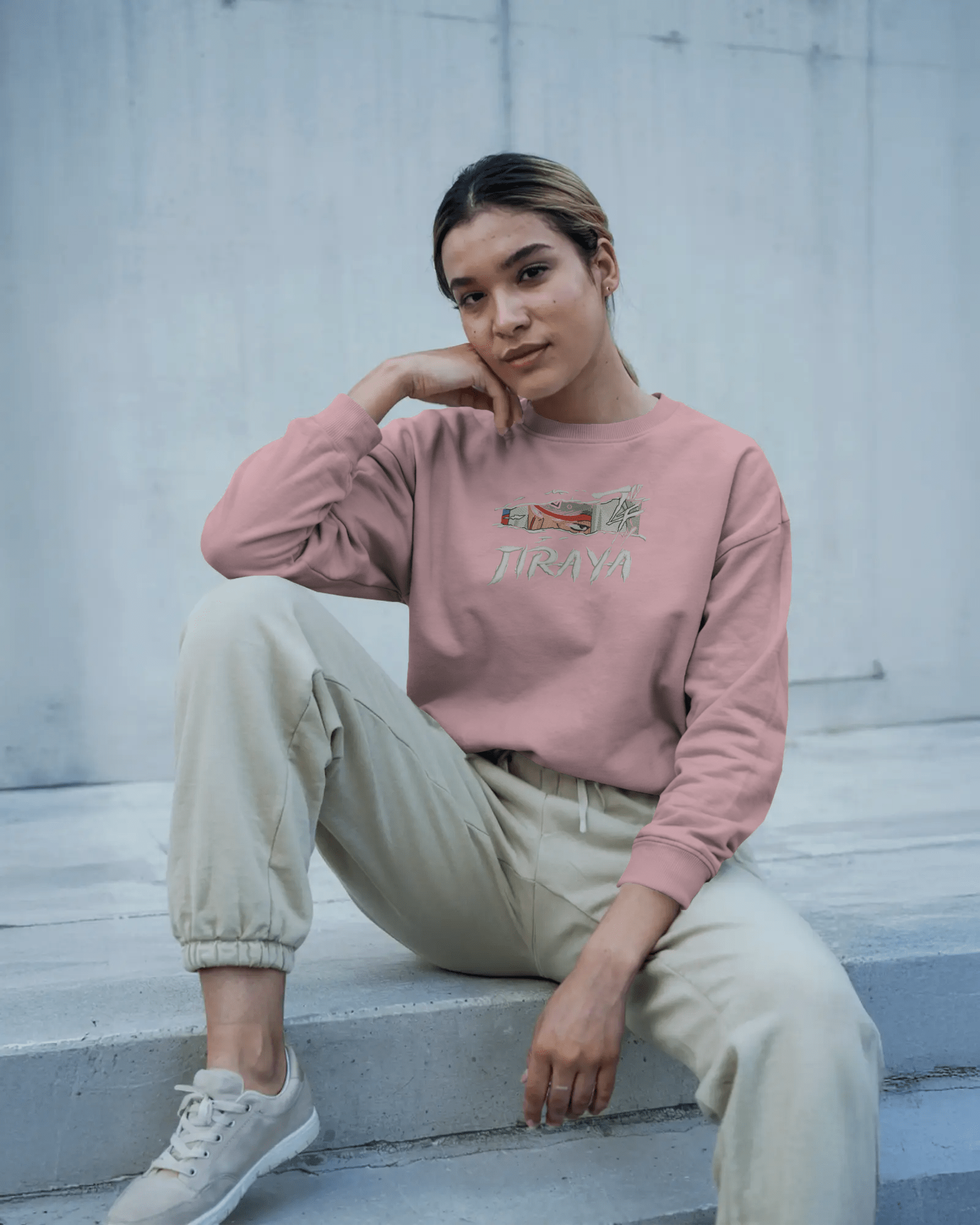 Sweater Jiraya Embroidered Design - TM SignatureSweater Jiraya Embroidered DesignSweatersTM SignaturePinkXSCotton