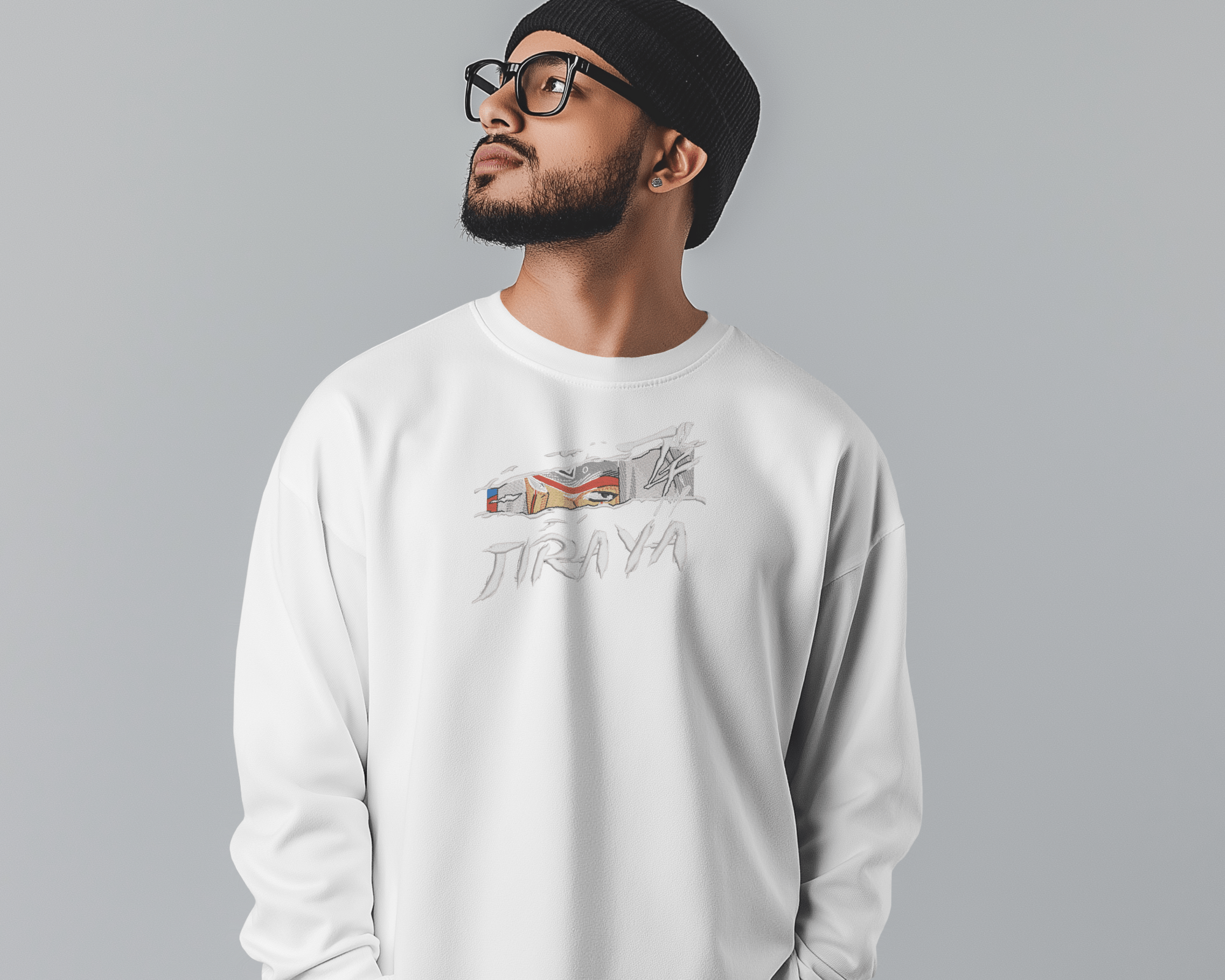 Sweater Jiraya Embroidered Design - TM SignatureSweater Jiraya Embroidered DesignSweatersTM SignatureWhiteXSCotton