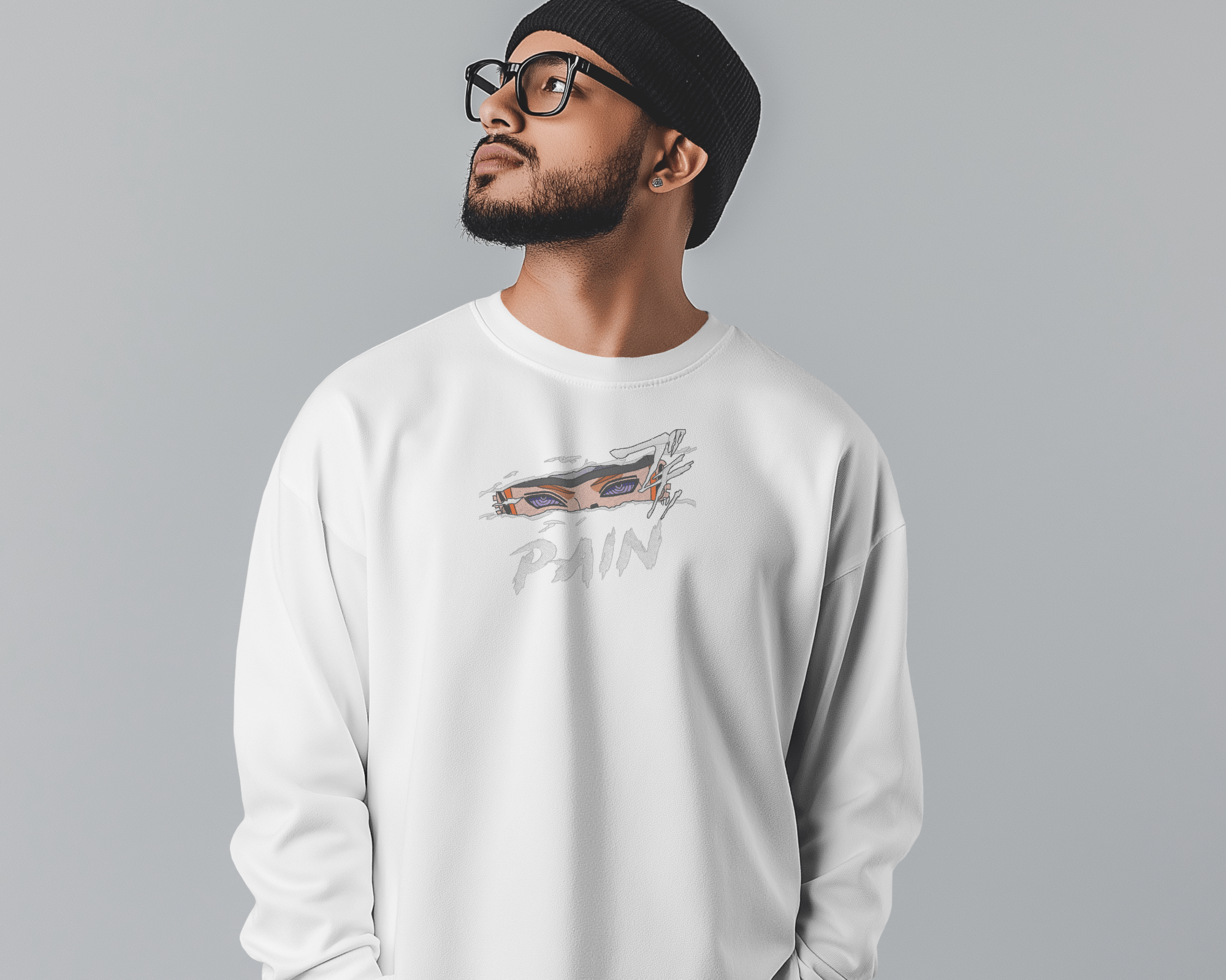 Sweater Pain Embroidered Design - TM SignatureSweater Pain Embroidered DesignSweatersTM SignatureWhiteXSCotton