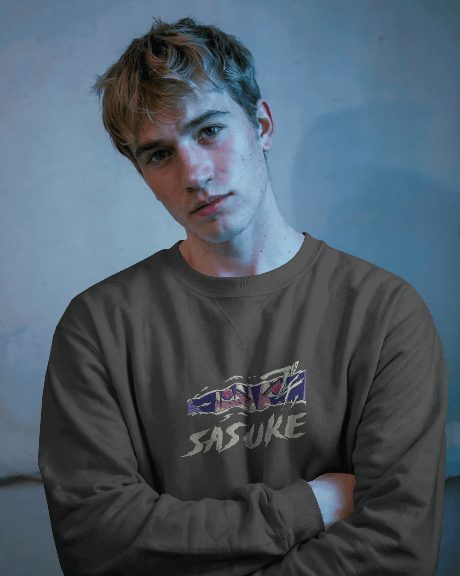 Sweater Sasuke Embroidered Design - TM SignatureSweater Sasuke Embroidered DesignSweatersTM SignatureGrayXSCotton