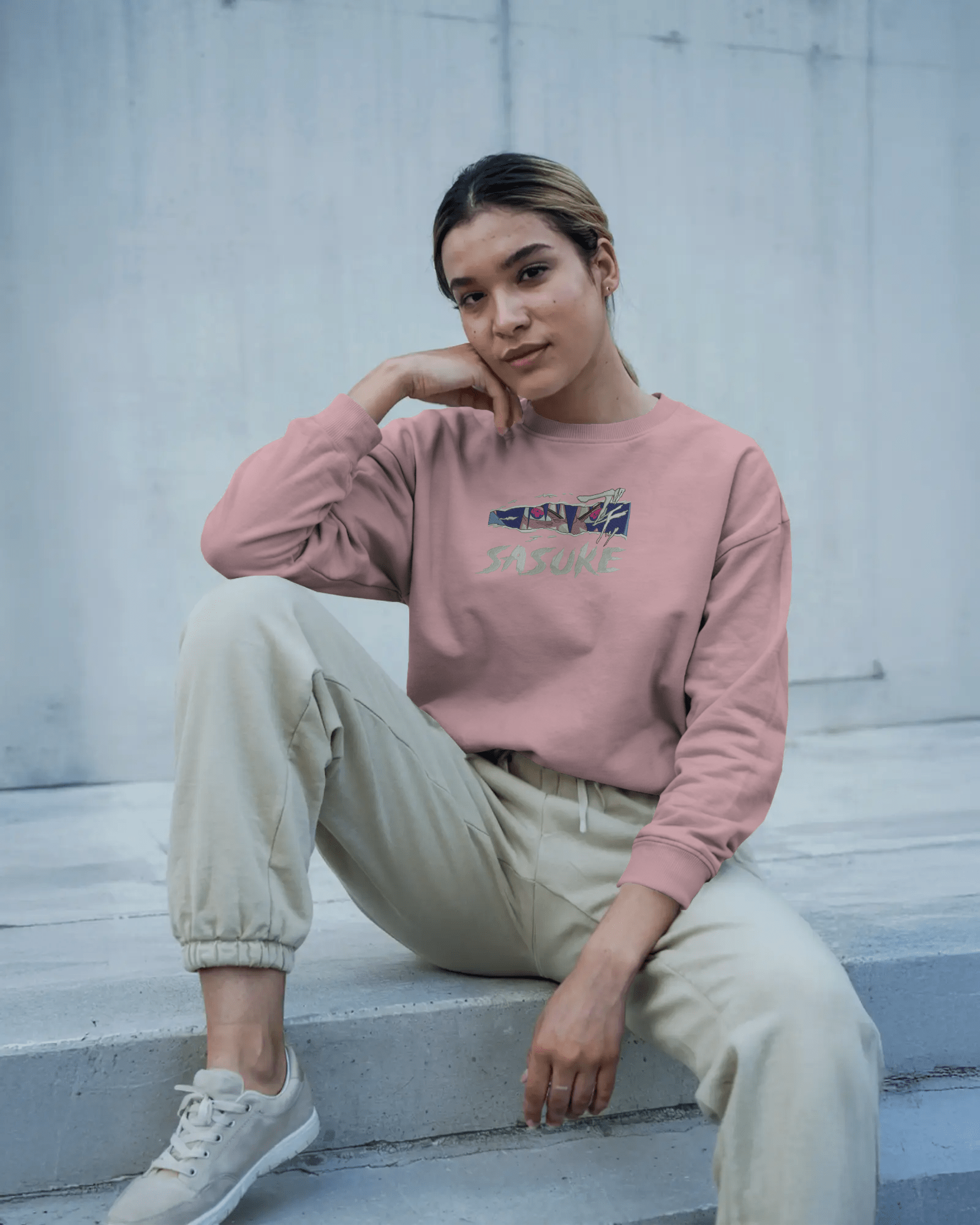 Sweater Sasuke Embroidered Design - TM SignatureSweater Sasuke Embroidered DesignSweatersTM SignaturePinkXSCotton