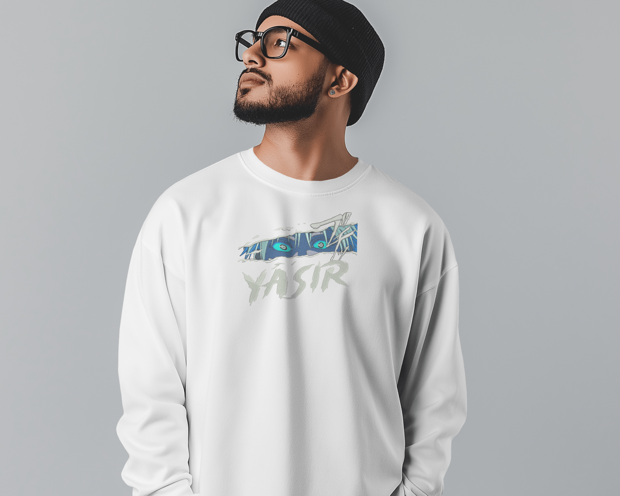 Sweater Yasir Embroidered Design - TM SignatureSweater Yasir Embroidered DesignSweatersTM SignatureWhiteXSCotton