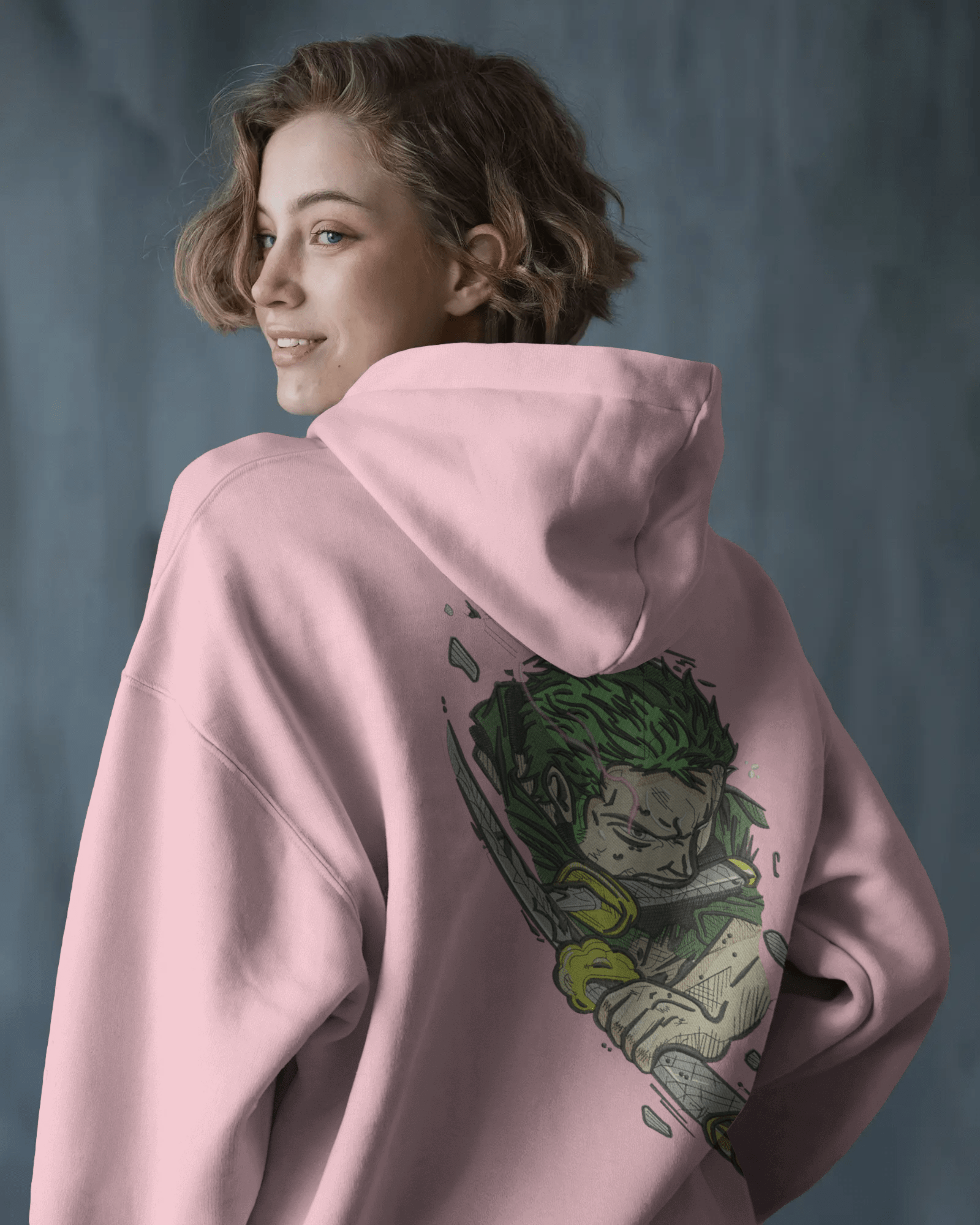 Zip - Up Hoodie Zoro One Piece - TM SignatureZip - Up Hoodie Zoro One PieceZip - Up HoodiesTM SignaturePinkXSCotton